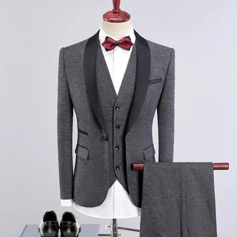 Blazer Männlich Neue Männer Casual 3 Stück Anzüge Weste Jacke Mantel Hosen