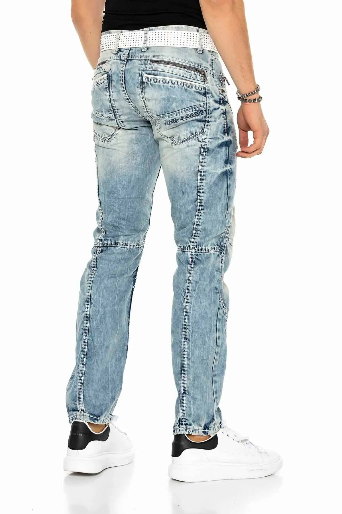 C-0894A Herren Jeanshose Regular Fit Used Streetwear Freizeit