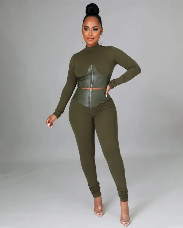 Comfy enganliegende Leggings mit langen Ärmeln
