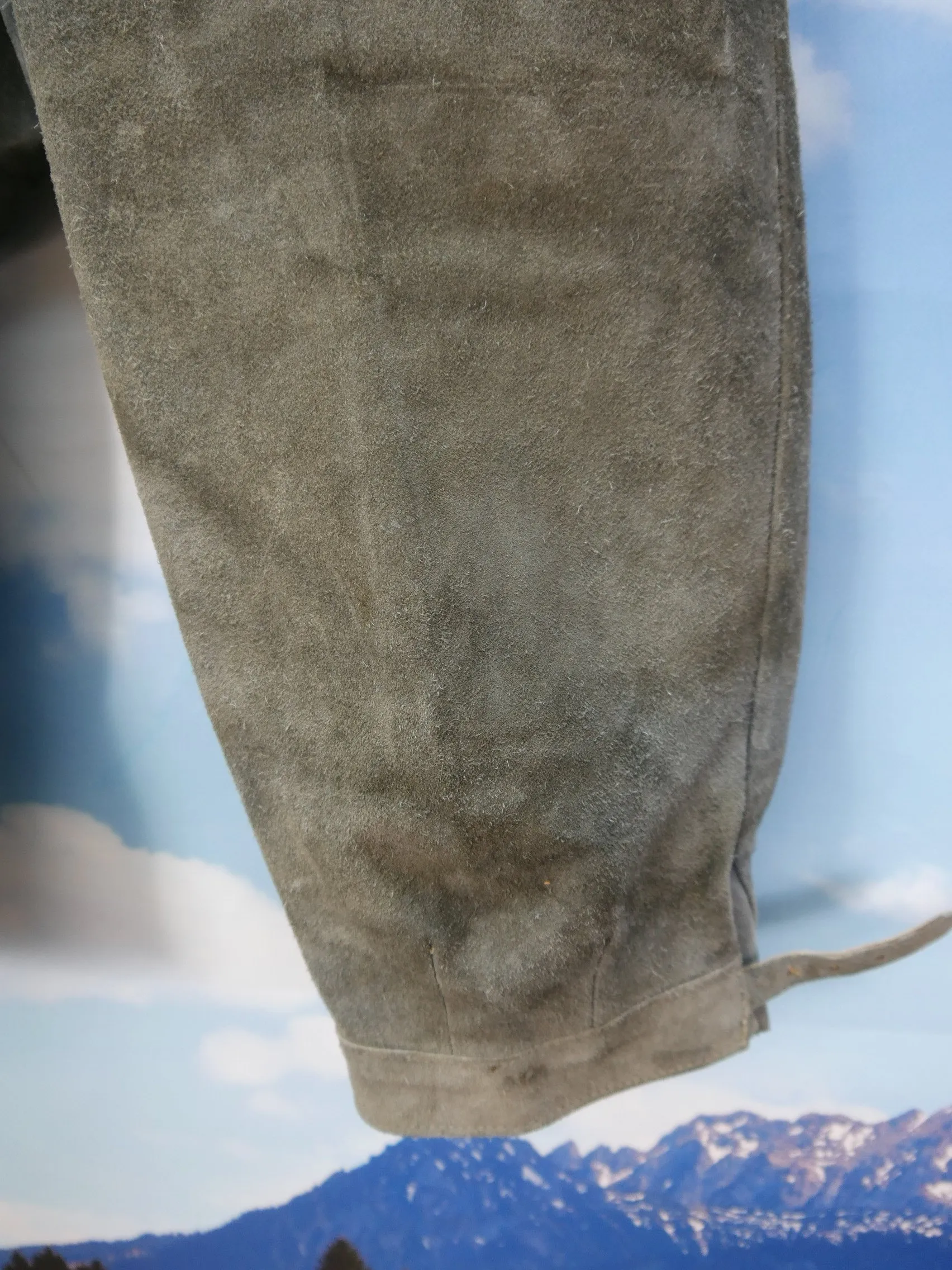 DDR Kniebund Lederhose in grau zum Wandern oder die Jagd Krachlederne Gr.50