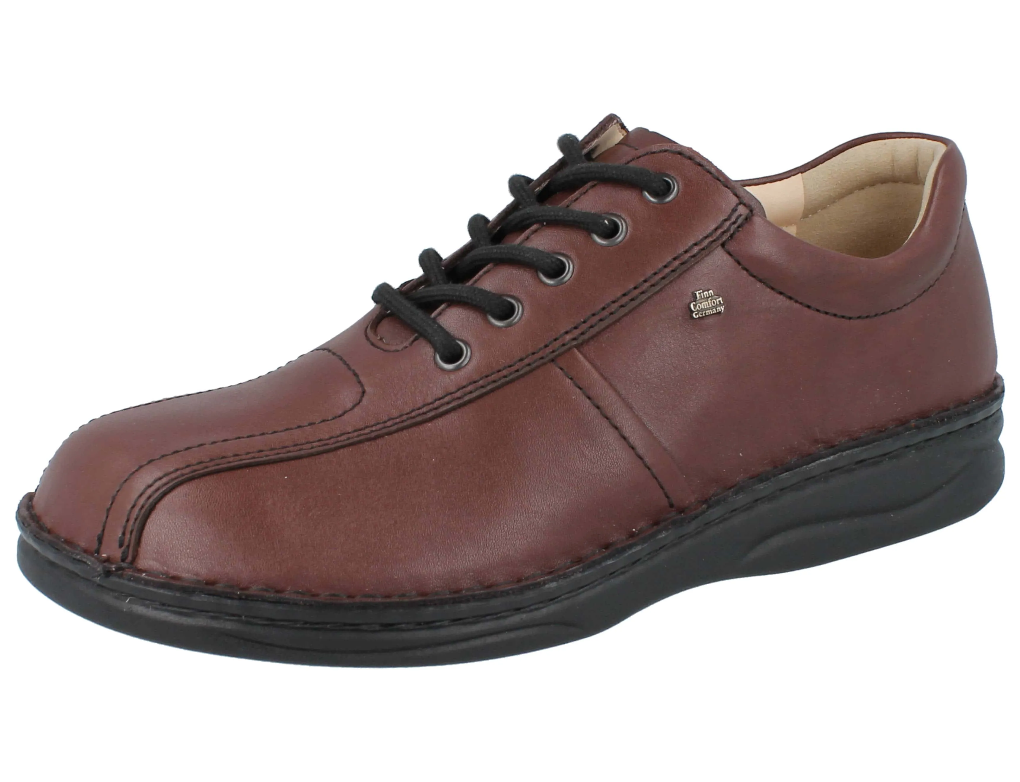 FINN COMFORT Dijon Herren Schnürhalbschuhe braun Glattleder