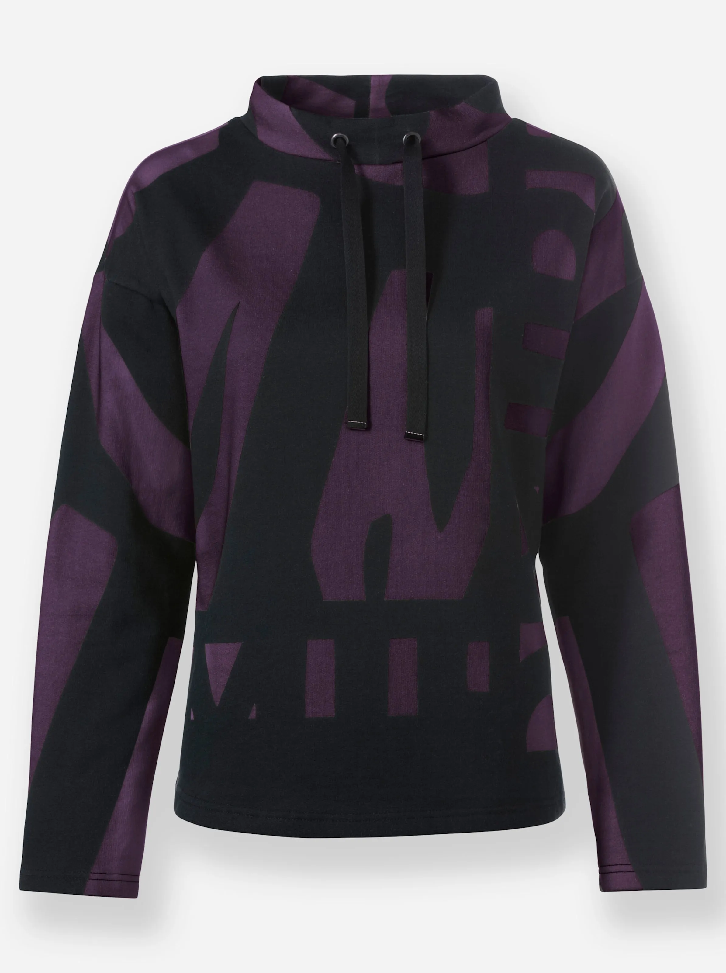 heine Sweatshirt in schwarz-traube-gemustert