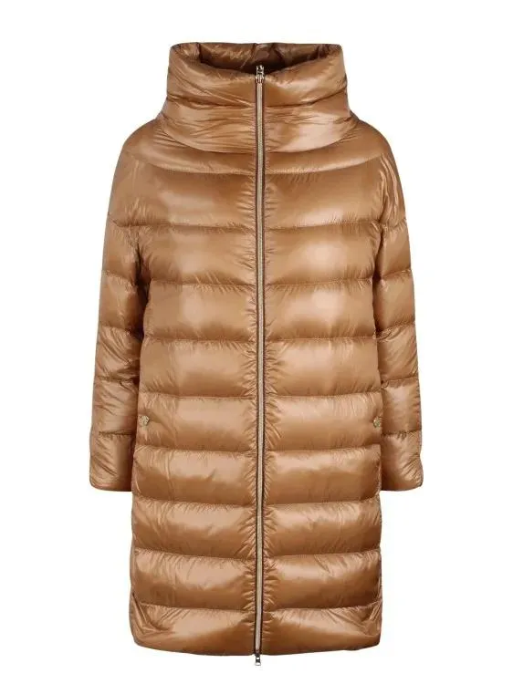   Herno  Matilde Nylon Ultralight Mid Down Jacket Brown