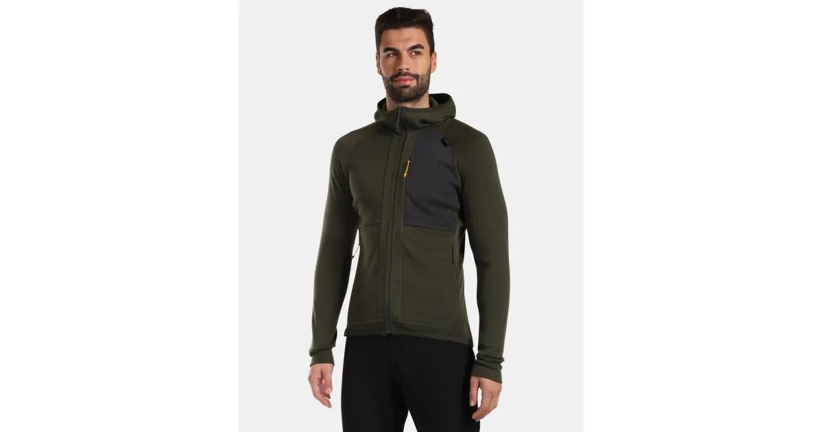 Herren Kilpi MERINI-M dunkelgrüner Wollpullover mit Reißverschluss M