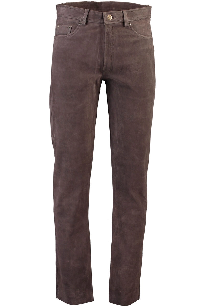 HUBERTUS lange Lederhose braun