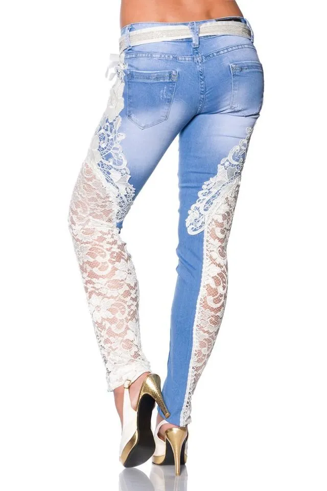 Jeanshose mit Spitze