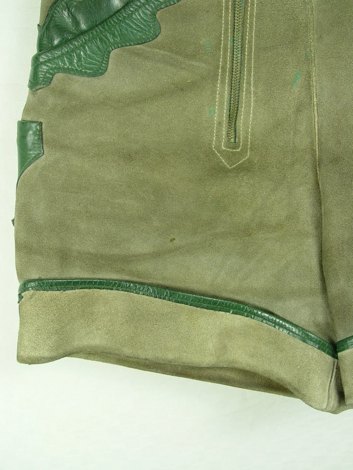 kurze Lederhose Doppelzipp mit HAELSON Schildchen hochwertig LH006 Gr.48-50