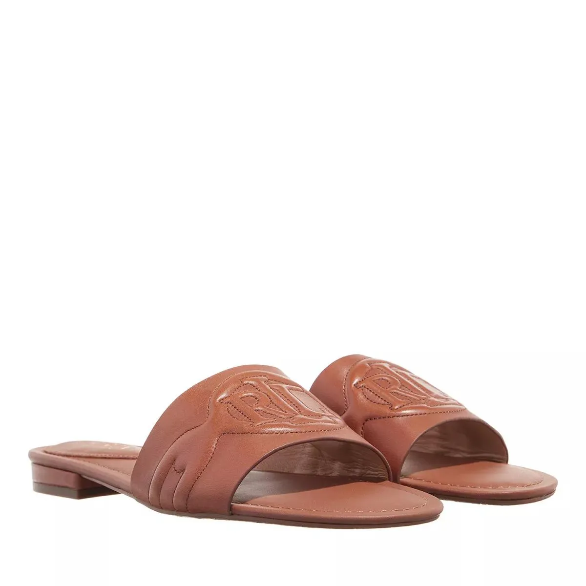   Lauren Ralph Lauren  Alegra Iii Sandals Slide Deep Saddle Tan  Slide 