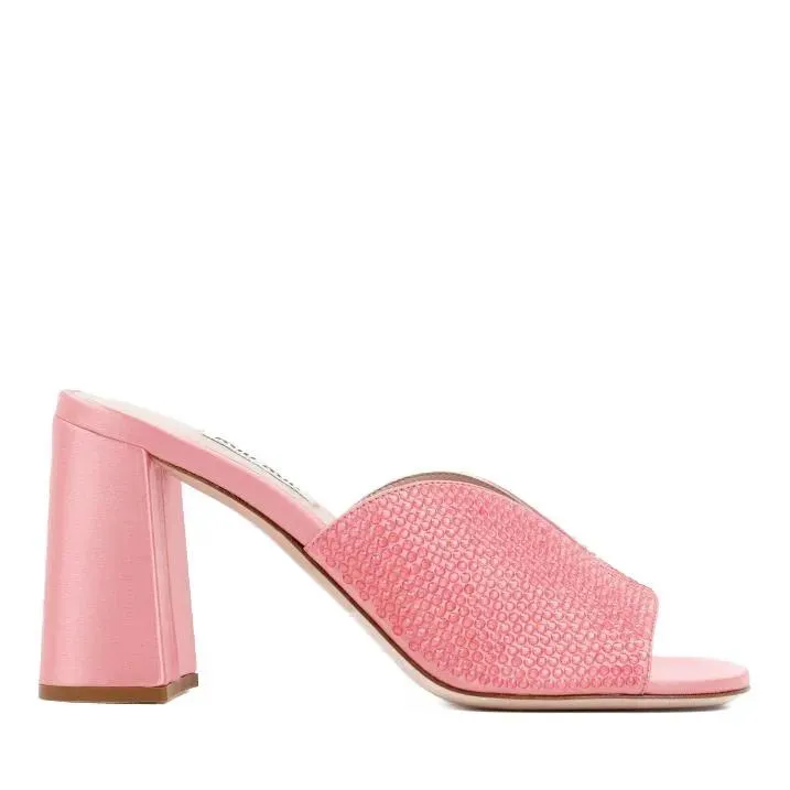 Miu Miu  Geranio Pink Satin Sandals Pink 