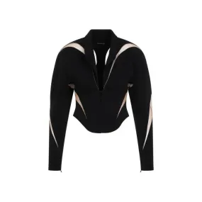   Mugler  Black Nude Viscose Jacket Black  Übergangsjacke 