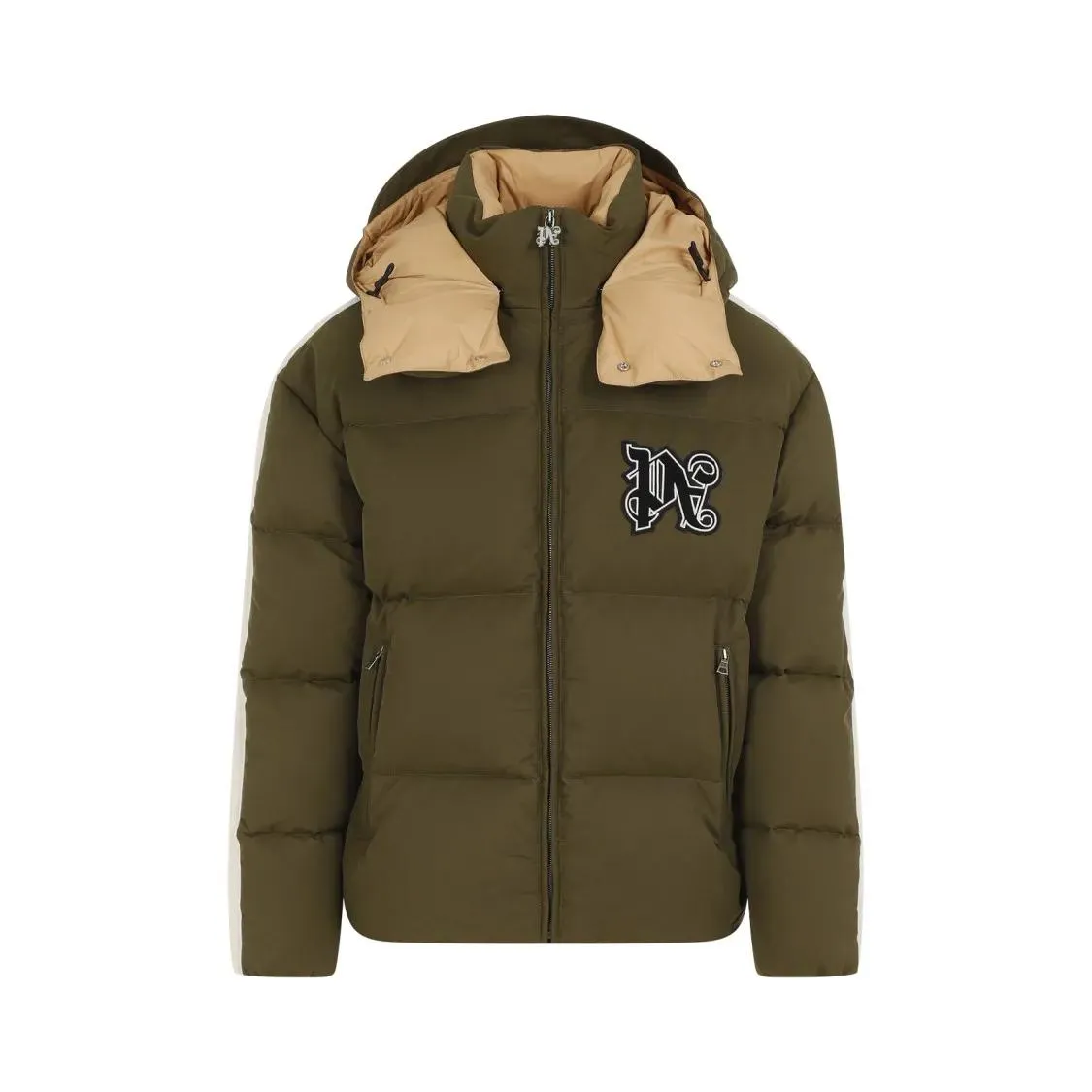   Palm Angels  Monogram Track Down Jacket Green  Daunenjacken 