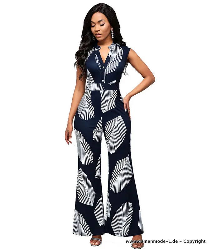 Palmen Print Overall Jumpsuit Elegant