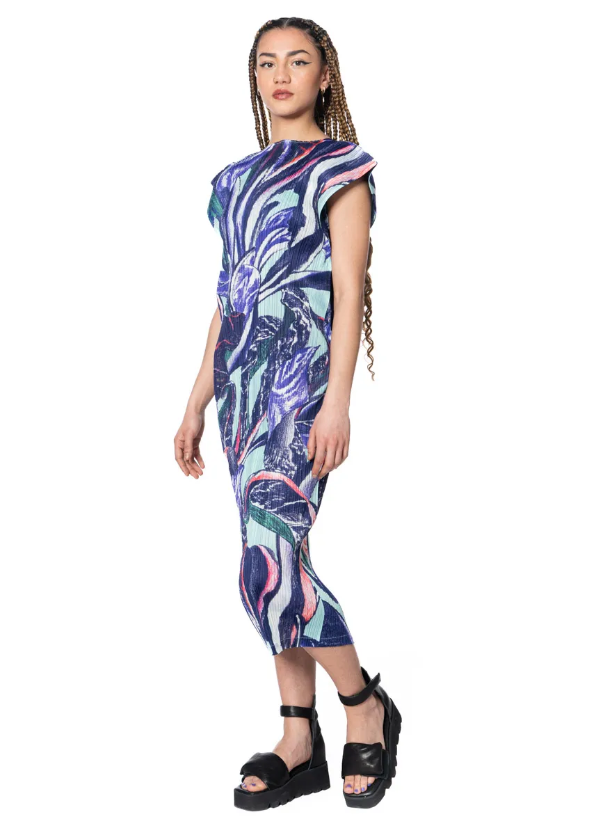 PLEATS PLEASE ISSEY MIYAKE, ärmelloses Kleid TARDIVO in Purple 