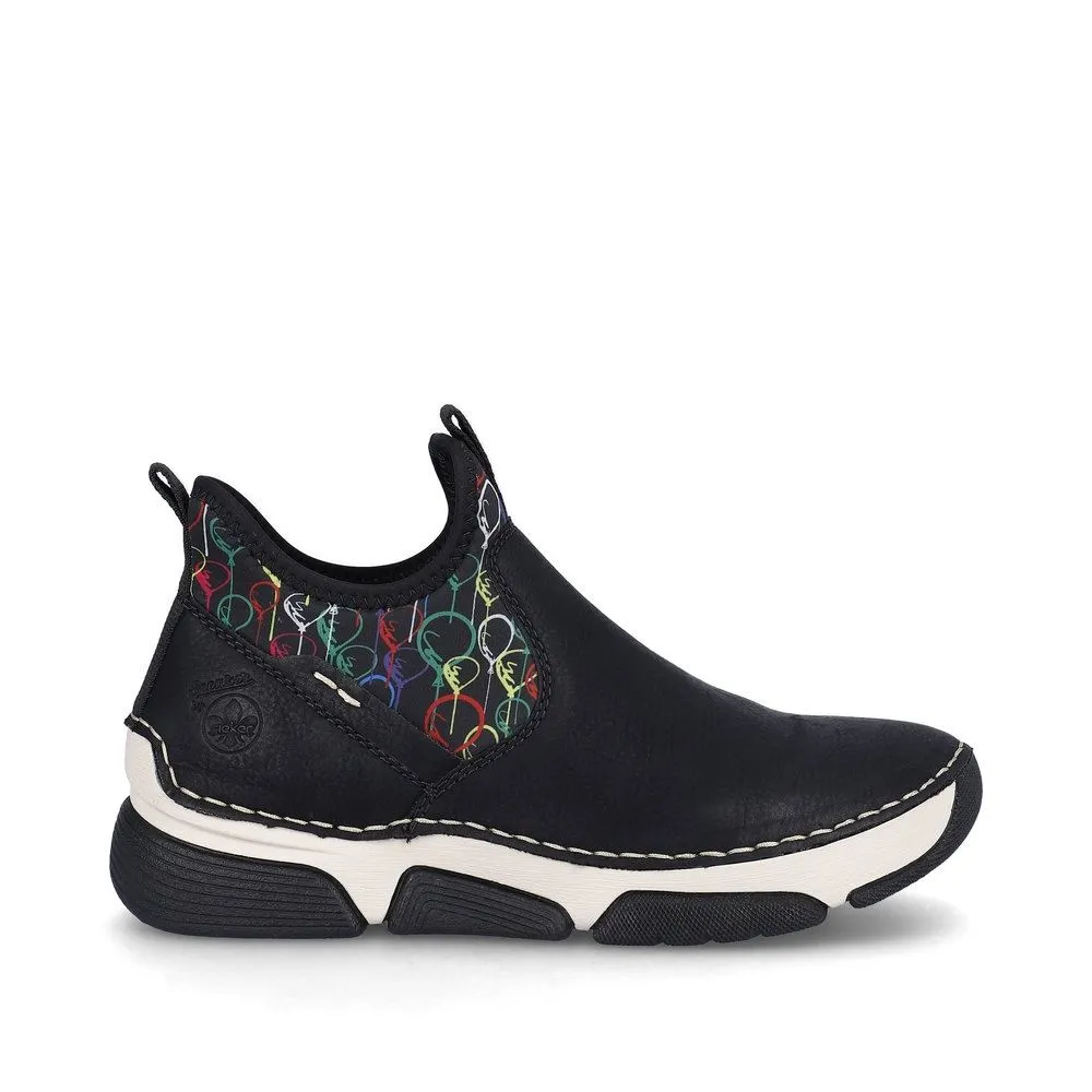Rieker Damen Slipper urbanschwarz-bunt S24 45957-00