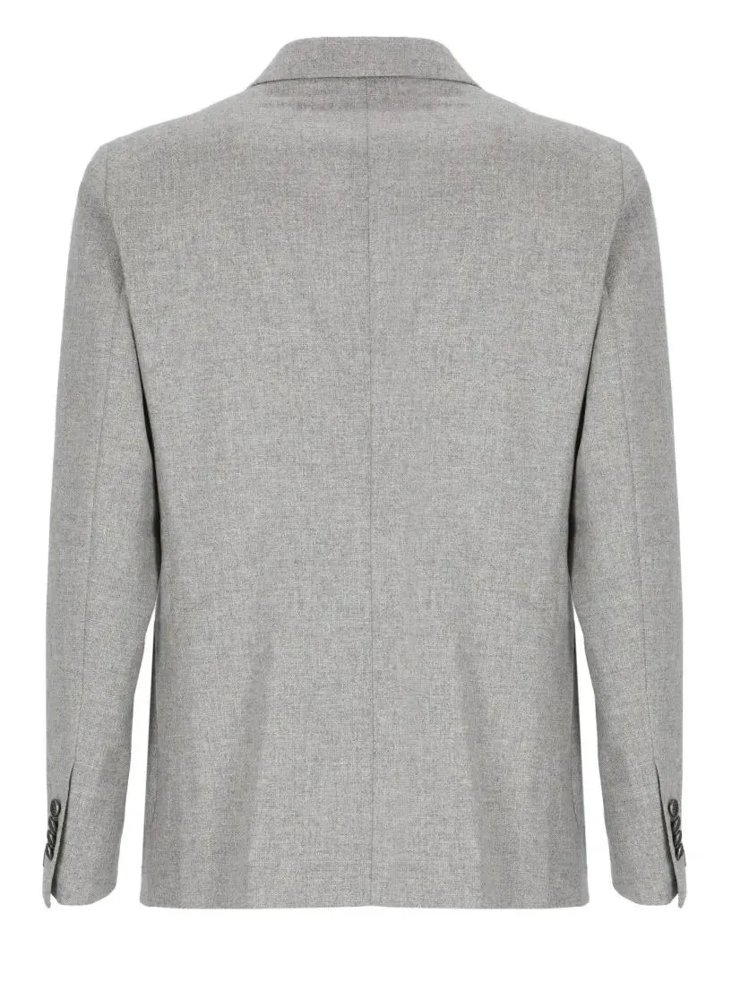   Tagliatore  Wool Double-Breasted Jacket Grey  Blazer 