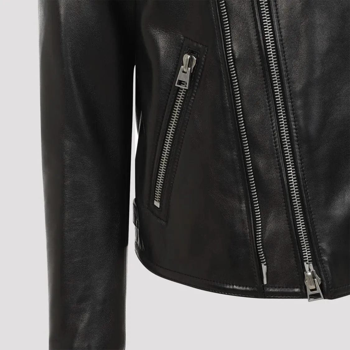   Tom Ford  Black Lamb Leather Biker Jacket Black  Lederjacken 